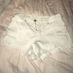 BDG white high waisted shorts
